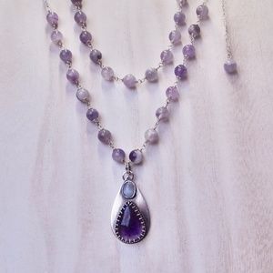 ❤️SOLD❤️Amethyst, Agate, Boho necklace